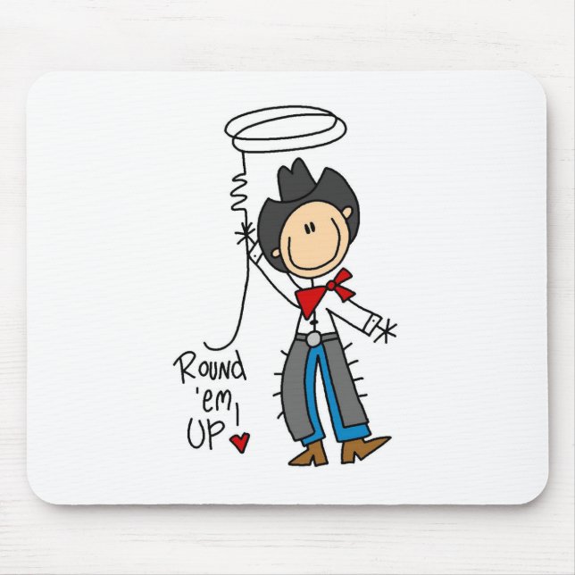 Reite sie ein! Cowboy-Strichmännchen-Mauspad Mousepad (Vorne)