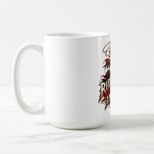 Reite über die Grenzen des Skelett-Cowboys Western Kaffeetasse