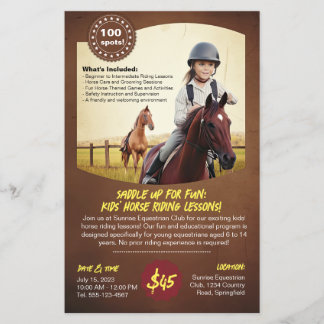 Reiten Adventure Kids's Lesson Reiten Flyer