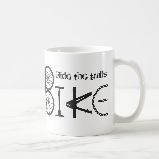 Reiten auf dem Bike Graffiti Zitat Kaffeetasse (Rechts)