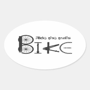 Reiten auf dem Bike Graffiti Zitat Ovaler Aufkleber