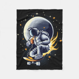 Reiten auf dem Skateboard des Astronauten mit Kaff Fleecedecke