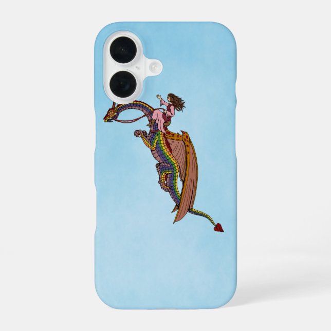 Reiten des Rainbow Dragon Case-Mate iPhone Case 16 Hülle (Rückseite)