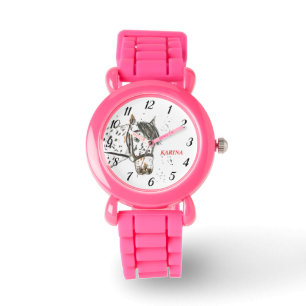 Reiten Dressage Pferd Pferd Rosa Kinder Armbanduhr