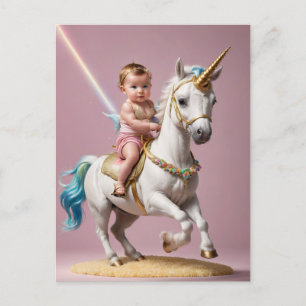 Reiten eines Einhorns Postkarte