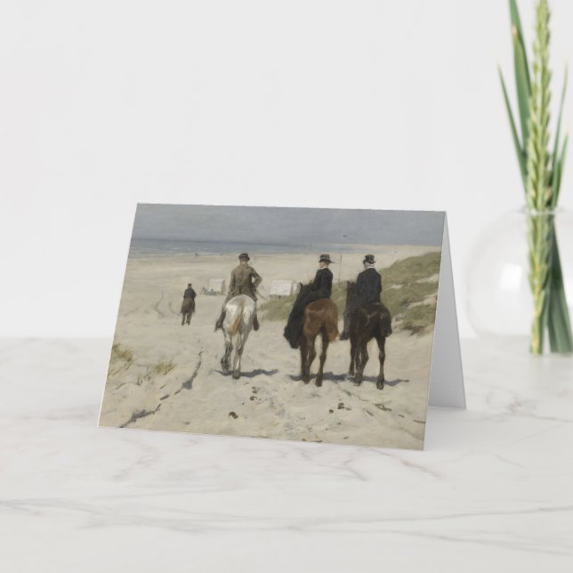 Reiten entlang der Beach Grußkarte Karte (Vorderseite)