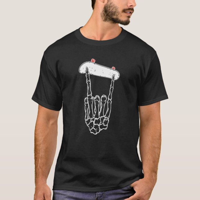 Reiten Fingerboard Skeleton Hand Rocks Premium T-Shirt (Vorderseite)