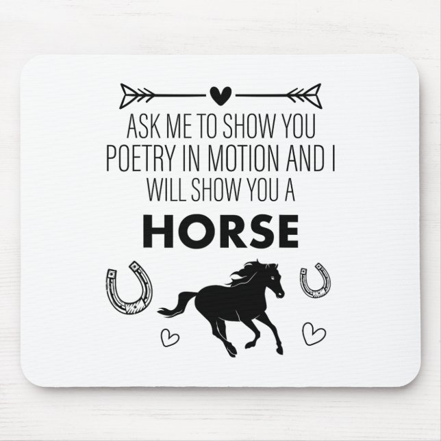 Reiten Fragte mich, um euch Pferdereiten Reitausfl Mousepad (Vorne)