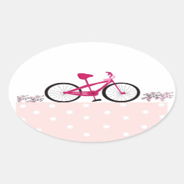 Reiten für einen heilenden rosa Bicyle Ovaler Aufkleber