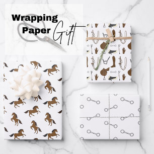 Reiten Geschenkpapier Set