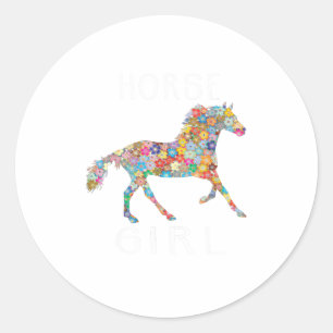 Reiten GirlHorse Reitsport Pferde Geschenk Runder Aufkleber