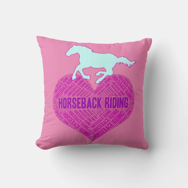 Reiten Herz mit Wildem Pony Kissen (Vorderseite)