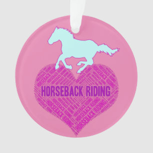 Reiten Herz mit Wildem Pony Ornament