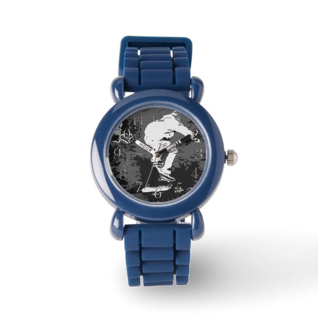 Reiten im Sturm - Skateboarder - Runde Uhr (Vorderseite)