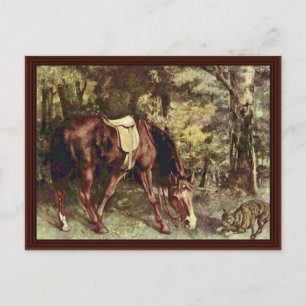Reiten im Wald durch Courbet Gustave Postkarte