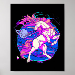 Reiten im Weltraum Jumping Galloping Reiten Poster
