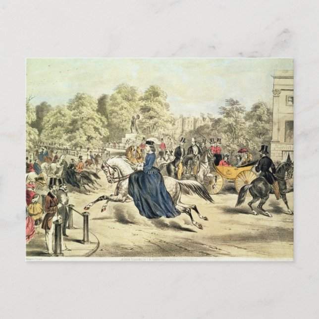 Reiten in Rotten Row, Hyde Park Postkarte (Vorderseite)