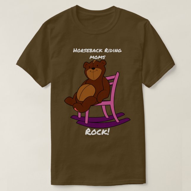 Reiten Mamas Rockbär in Lila und rosa T-Shirt (Design vorne)