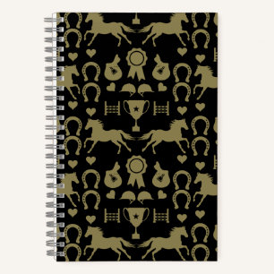 Reiten mit Gold Notizbuch