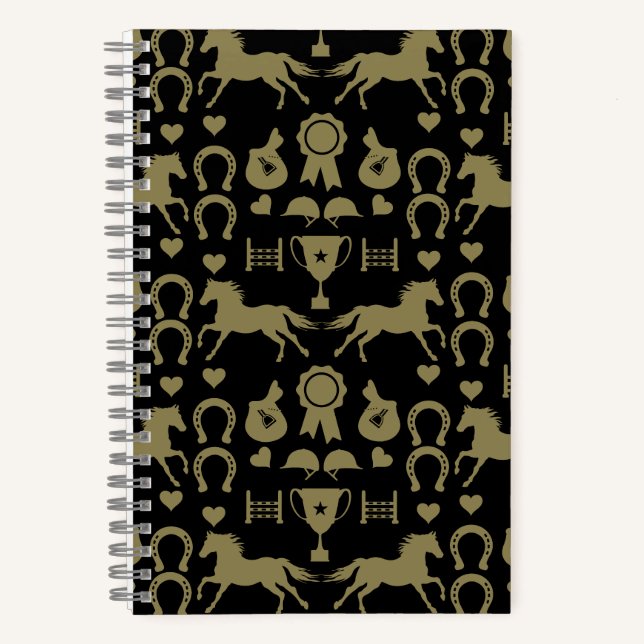 Reiten mit Gold Notizbuch (Vorderseite)