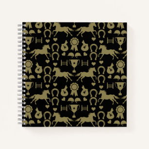 Reiten mit Gold Notizbuch