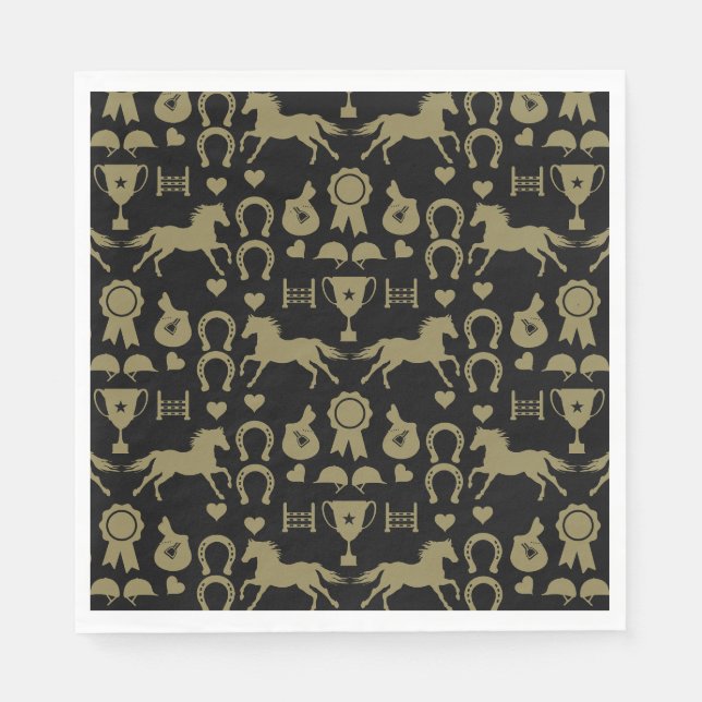 Reiten mit Gold Serviette (Vorderseite)