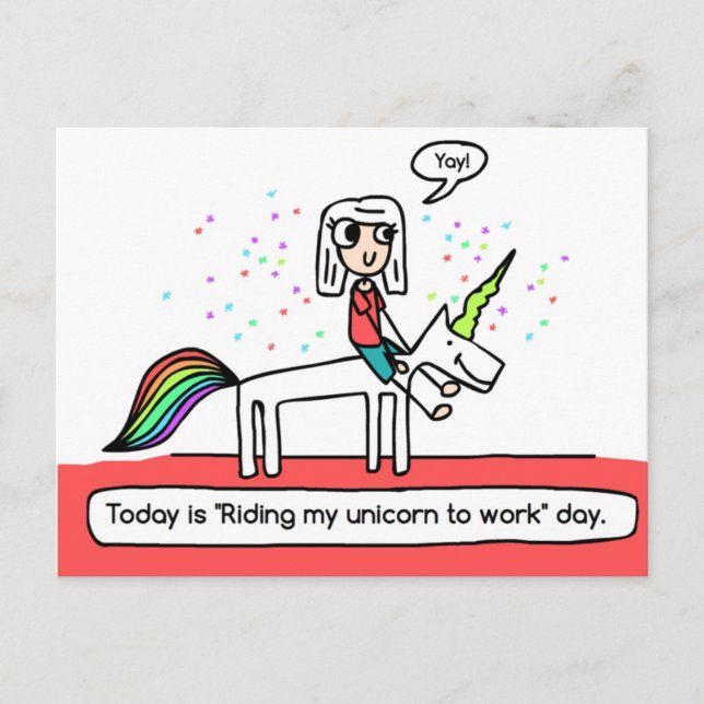 Reiten mit meinem Einhorn Postkarte (Vorderseite)