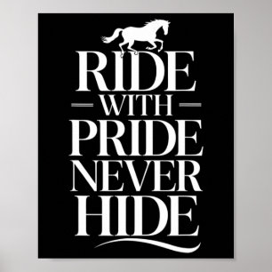 Reiten mit nie verdeckten Pferden und Reitpferden; Poster