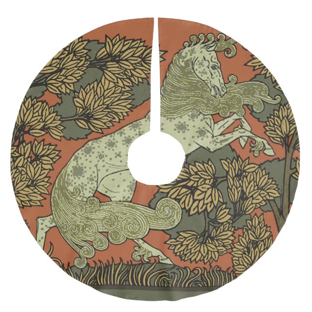 Reiten Mittelalterliche Kunst Kunsthandwerk Jugend Polyester Weihnachtsbaumdecke (Vorderseite)