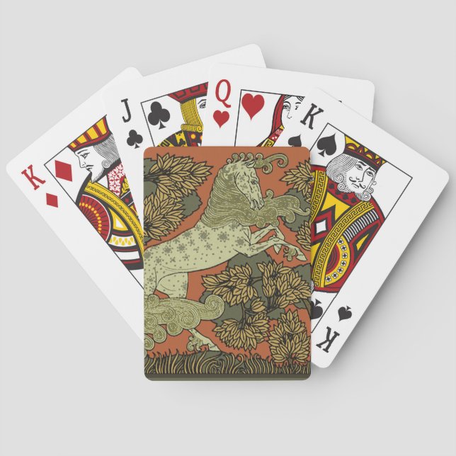 Reiten Mittelalterliche Kunst Kunsthandwerk Jugend Spielkarten (Rückseite)