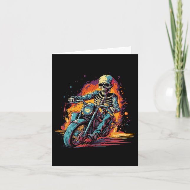 Reiten Motorrad Halloween Kostümfahrer Karte (Vorderseite)