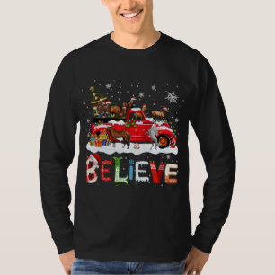 Reiten Red Truck Weihnachtsbaum glauben Sant T-Shirt