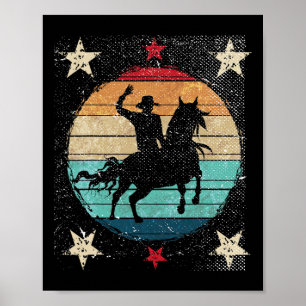 Reiten Retro Reitsport Western Reiten Poster