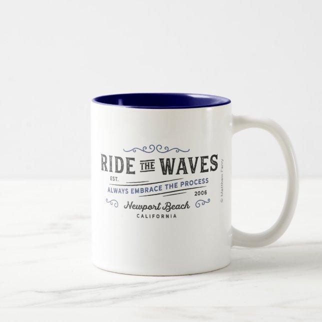 Reiten Sie die Wellen-Tasse Zweifarbige Tasse (Rechts)