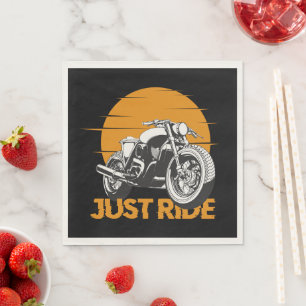 Reiten Sie einfach Biker Retropapier & Party Napki Serviette