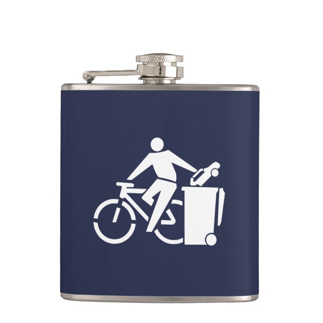 Reiten Sie Ihr Fahrrad, Trash Ihr Auto Flachmann (Vorderseite)