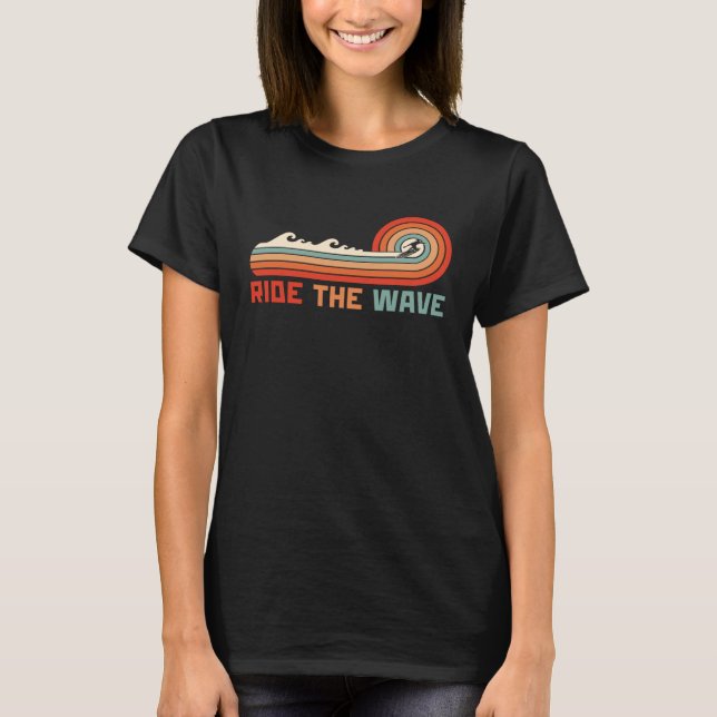 Reiten Sie Retro Surfen T-Shirt (Vorderseite)