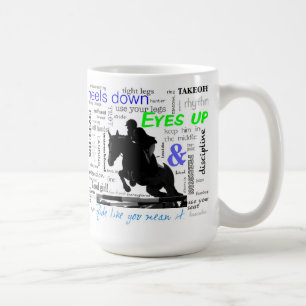 Reiten Sie wie Sie gemein es die Anweisungen, die Kaffeetasse