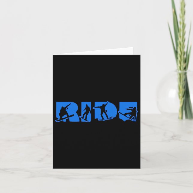 Reiten Snowboard Blue Reiten Snowboarder Dunkler R Karte (Vorderseite)