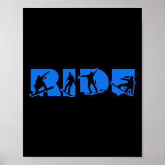 Reiten Snowboard Blue Reiten Snowboarder Dunkler R Poster