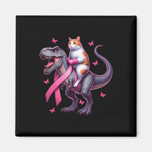 Reiten T Rex Dinosaurier. Brustkrebs-Bewusstsein Magnet