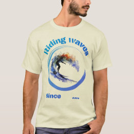 Reiten Wellen seitdem... lebhafte Farben Surfer De T-Shirt