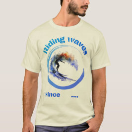 Reiten Wellen seitdem... lebhafte Farben Surfer De T-Shirt