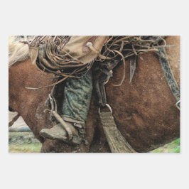Reiten Western Rodeo Cowboy Geschenkpapier Set