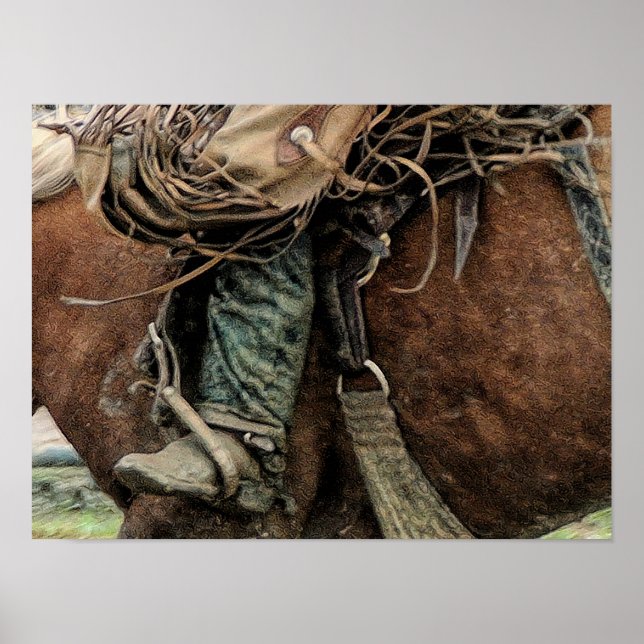 Reiten Western Rodeo Cowboy Poster (Vorne)