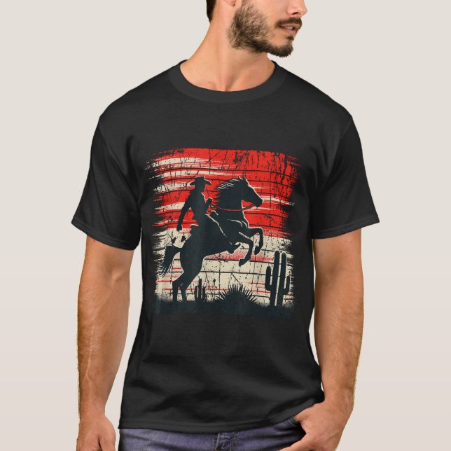 Reiten Western Rodeo T-Shirt (Vorderseite)