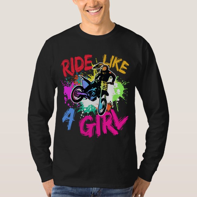 Reiten wie ein Girl Motocross Liebhaber des Dirt B T-Shirt (Vorderseite)