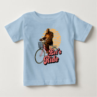 Reiten wir Bigfoot Fahrrad Retro-Radfahrscherz Baby T-shirt
