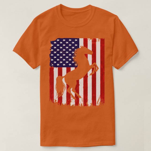 Reitenamerikanische Flagge USA 4. Juli Patriotic E T-Shirt (Design vorne)
