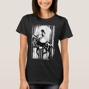Reitende elegante Frau Sattel Reitpferde T-Shirt